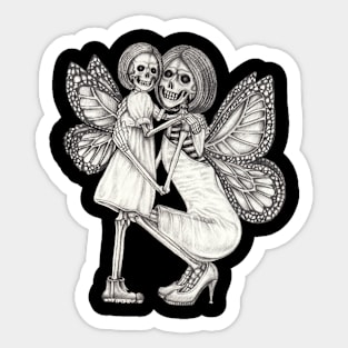 Skeletons lovers mother and daughter fairy. Sticker